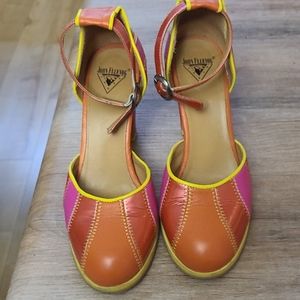 Fluevog Biance pink and orange W8